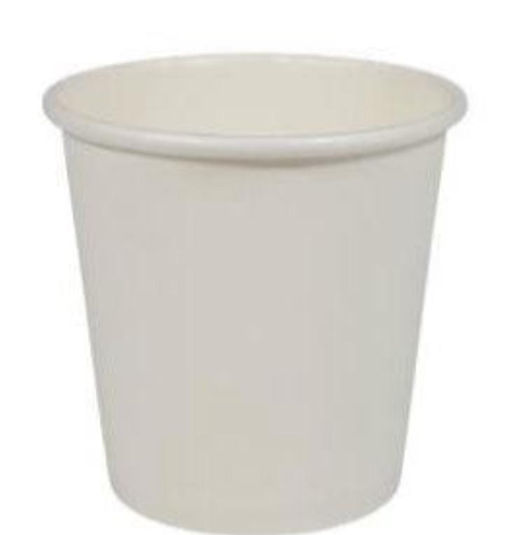 4 oz Single Wall Hot/Cold Compostable Paper Cup Plain White