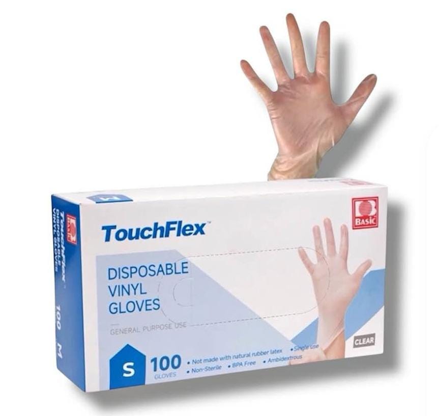 Disposable Vinyl Gloves - 10 Boxes x 100 - 44.99