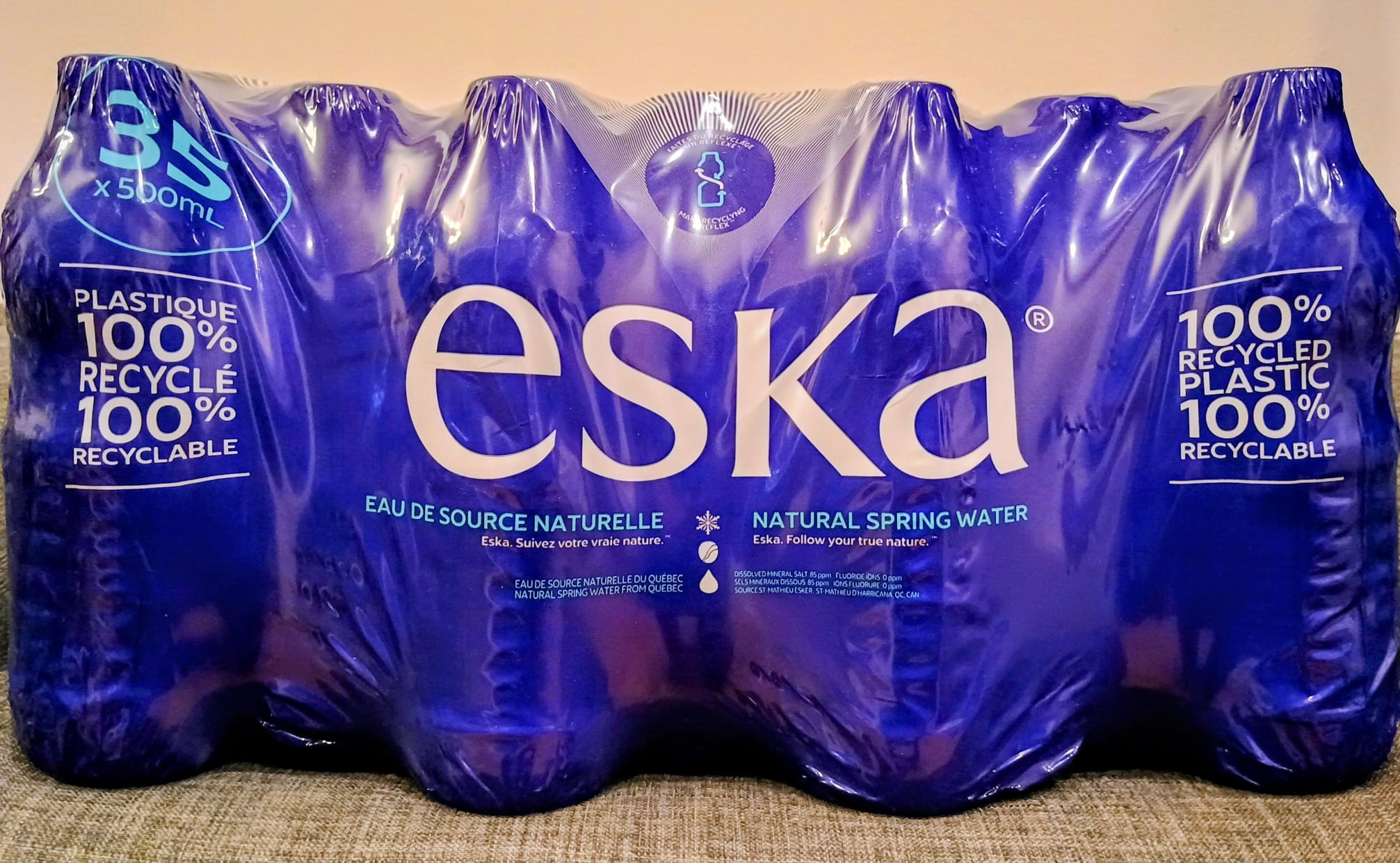 Eska Natural Spring Water - 35 Bottles x 500mL- Delivery charge apply