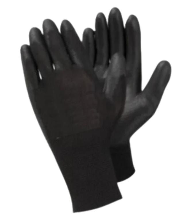 Large Black 1/2 Coated Nitrile PU Glove 12pairs/10 pack