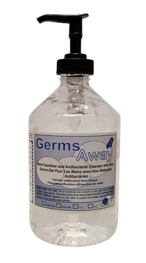 Germs Away Hand Sanitizer with Hand Pump, 500 mL, Case of 12