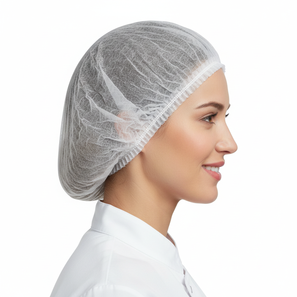 Bouffant Cap/Hairnet White Poly 24"-100pcs-$12.99
